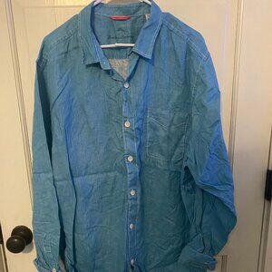 Tommy Bahama Sea Glass Breezer Linen Shirt – Blue Hot Spring XL NWT